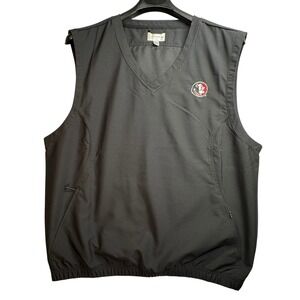 Cutter & Buck Windtec Astute Vest Golf VNeck Pullover FSU Seminoles Black Men XL